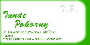 tunde pokorny business card